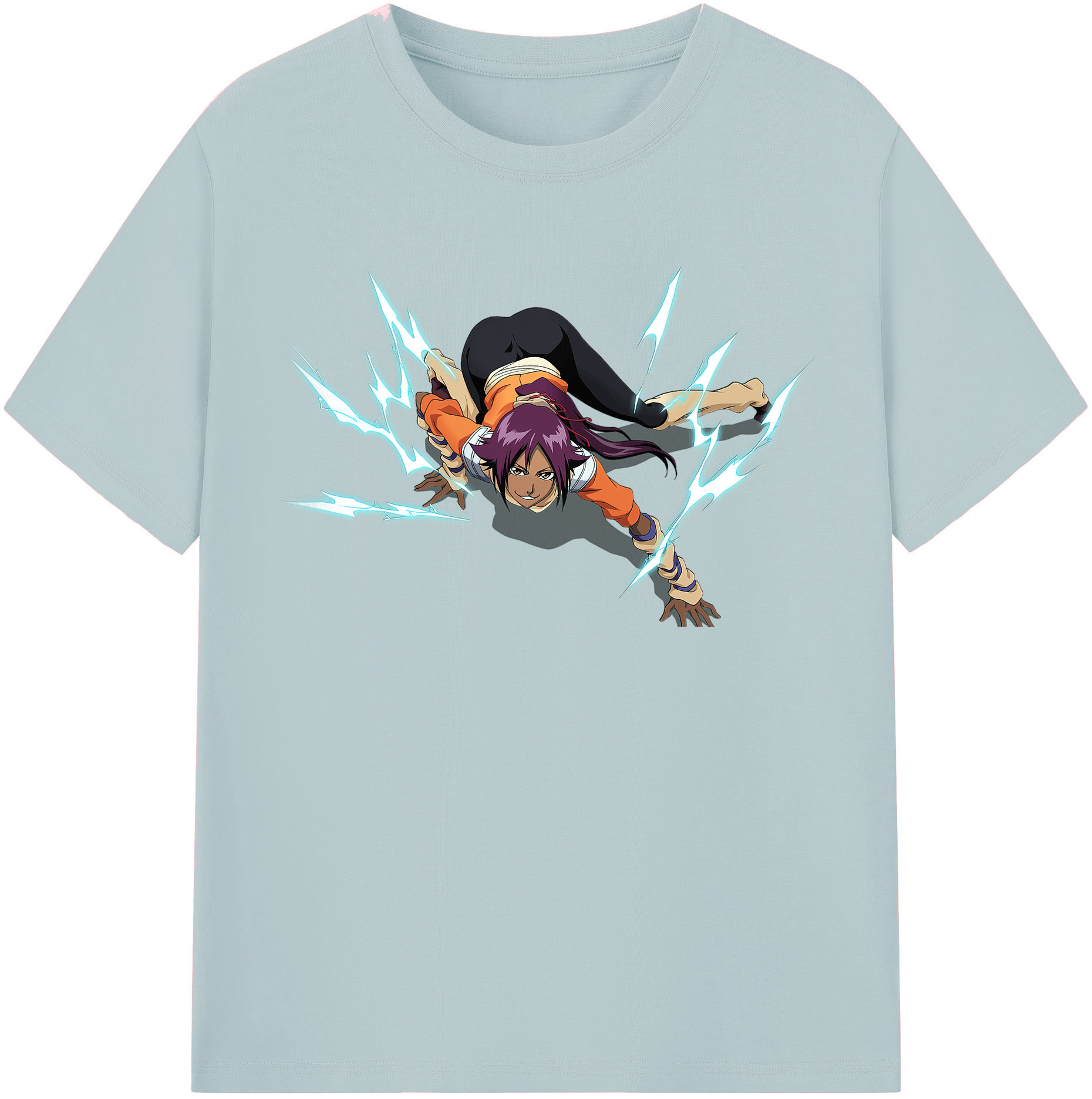 （画像用） ブリーチ 四楓院 夜一（しほういん よるいち） BLEACH Shihouin Yoruichi 綿100％半袖Tシャツ（フロントプリント）